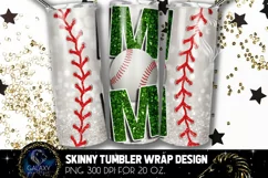 Green Baseball Mom Tumbler Design, Baseball Mom Sublimation Product Image 1
