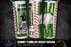 Add Photo Green Baseball Mom Tumbler Design, Baseball Mom Product Image 1