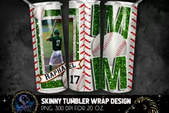 Add Photo Green Baseball Mom Tumbler Design, Baseball Mom Product Image 1
