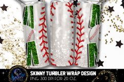 Green Baseball Mom Tumbler Design, Baseball Mom Sublimation Product Image 2