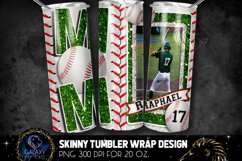 Add Photo Green Baseball Mom Tumbler Design, Baseball Mom Product Image 2