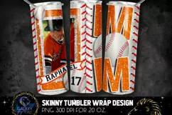 Add Photo Orange Baseball Mom Tumbler Design, Baseball Mom Product Image 1