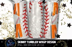 Orange Baseball Mom Tumbler Design, Baseball Mom Sublimation Product Image 2