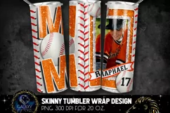 Add Photo Orange Baseball Mom Tumbler Design, Baseball Mom Product Image 2