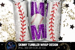 Purple Baseball Mom Tumbler Design, Baseball Mom Sublimation Product Image 1
