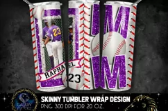 Add Photo Purple Baseball Mom Tumbler Design, Baseball Mom Product Image 1