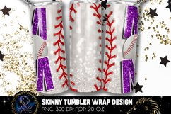 Purple Baseball Mom Tumbler Design, Baseball Mom Sublimation Product Image 2