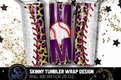 Purple Gold Baseball Mom Tumbler Sublimation, Tumbler Design Product Image 1