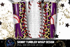 Purple Gold Baseball Mom Tumbler Sublimation, Tumbler Design Product Image 2