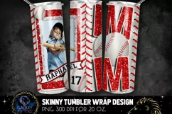 Add Photo Red Baseball Mom Tumbler Design, Baseball Mom Product Image 1