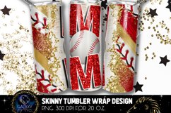 Red Baseball Mom Tumbler Design, Baseball Mom Sublimation Product Image 1