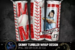 Add Photo Red Baseball Mom Tumbler Design, Baseball Mom Product Image 2