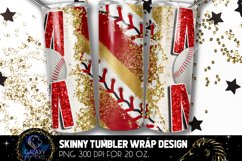 Red Baseball Mom Tumbler Design, Baseball Mom Sublimation Product Image 2