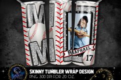 Add Photo Silver Baseball Mom Tumbler Design, Baseball Mom Product Image 2
