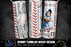 Add Photo Silver Baseball Mom Tumbler Design, Baseball Mom Product Image 2