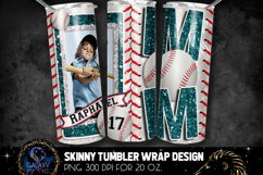 Add Photo Teal Baseball Mom Tumbler Design, Baseball Mom Product Image 1