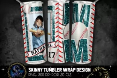 Add Photo Teal Baseball Mom Tumbler Design, Baseball Mom Product Image 1
