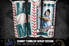 Add Photo Teal Baseball Mom Tumbler Design, Baseball Mom Product Image 2