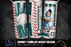 Add Photo Teal Baseball Mom Tumbler Design, Baseball Mom Product Image 2