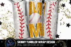 Yellow Baseball Mom Tumbler Design, Baseball Mom Sublimation Product Image 1