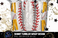 Yellow Baseball Mom Tumbler Design, Baseball Mom Sublimation Product Image 2