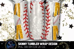 Yellow Baseball Mom Tumbler Design, Baseball Mom Sublimation Product Image 2