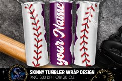 Add Tex Baseball Tumbler Sublimation, Purple Baseball Product Image 1