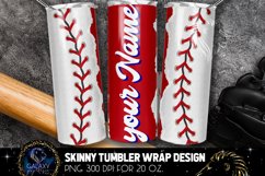 Add Tex Baseball Tumbler Sublimation, Red Baseball Product Image 1