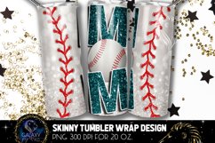 Teal Baseball Mom Tumbler Design, Baseball Mom Sublimation Product Image 1