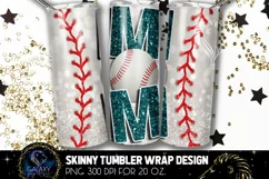 Teal Baseball Mom Tumbler Design, Baseball Mom Sublimation Product Image 1