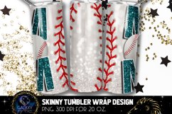 Teal Baseball Mom Tumbler Design, Baseball Mom Sublimation Product Image 2