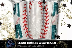 Teal Baseball Mom Tumbler Design, Baseball Mom Sublimation Product Image 2