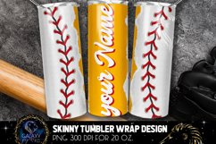 Add Tex Baseball Tumbler Sublimation, Yellow Baseball Product Image 1