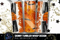 Basketball Mom Tumbler Sublimation, Black Orange Glitter Product Image 2