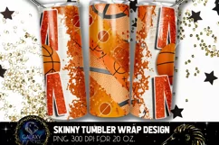 Basketball Mom Tumbler Sublimation, Orange Glitter Product Image 2