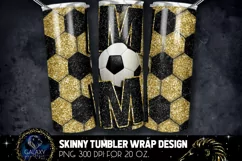 Black Gold Glitter Soccer Mom Tumbler Design, Soccer Mom Product Image 1