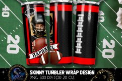 Add Photo Black Red Football Tumbler Design, Football Product Image 1