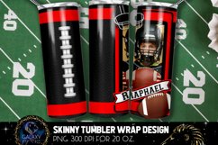 Add Photo Black Red Football Tumbler Design, Football Product Image 2