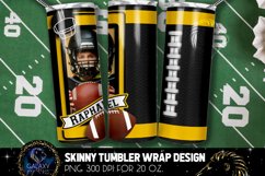 Add Photo Black Yellow Football Tumbler Design, Football Product Image 1