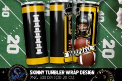 Add Photo Black Yellow Football Tumbler Design, Football Product Image 2