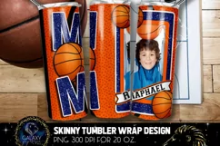 Add Photo Basketball Mom Tumbler Design, Blue Basketball Product Image 2