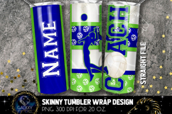 Volleyball Coach Tumbler Sublimation PNG Blue Green Product Image 1