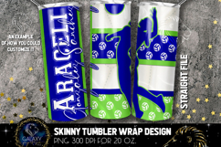 Add Text Volleyball Tumbler Sublimation PNG - Blue Green Product Image 3