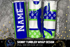 Add Text Volleyball Tumbler Sublimation PNG - Blue Green Product Image 1