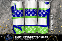 Volleyball Tumbler Sublimation PNG - Blue Green Product Image 2