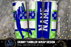 Add Text Volleyball Tumbler Sublimation PNG - Blue Green Product Image 2