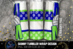 Volleyball Mom Tumbler Sublimation PNG - Blue Green Product Image 2