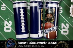 Add Photo Blue White Football Tumbler Design, Football Product Image 2