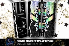 Add Name Cheer Tumbler Sublimation Design, Iridescent Cheer Product Image 1