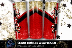 Cheer Tumbler Sublimation, Red White Gold Cheer Tumbler Product Image 2
